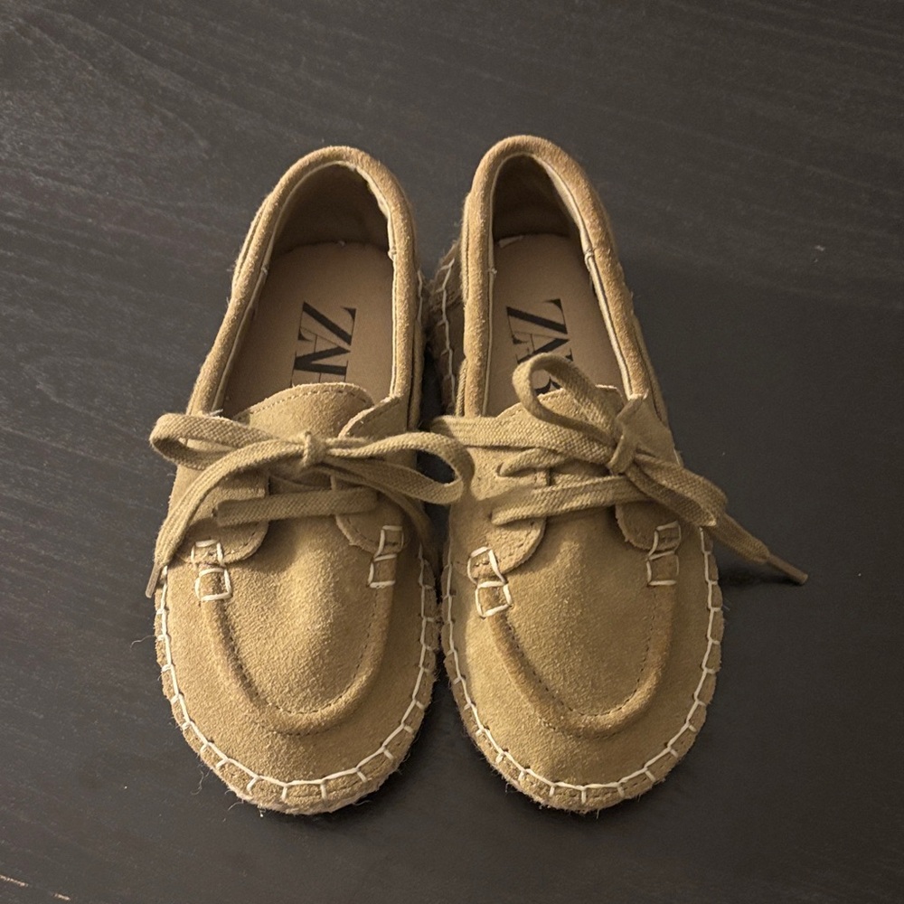Zara Jute Sole Leather Loafers